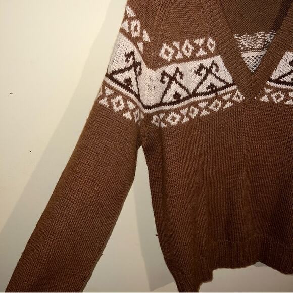 VNTG FOTRAMA alpaca wool v neck sweater L - Picture 4 of 4